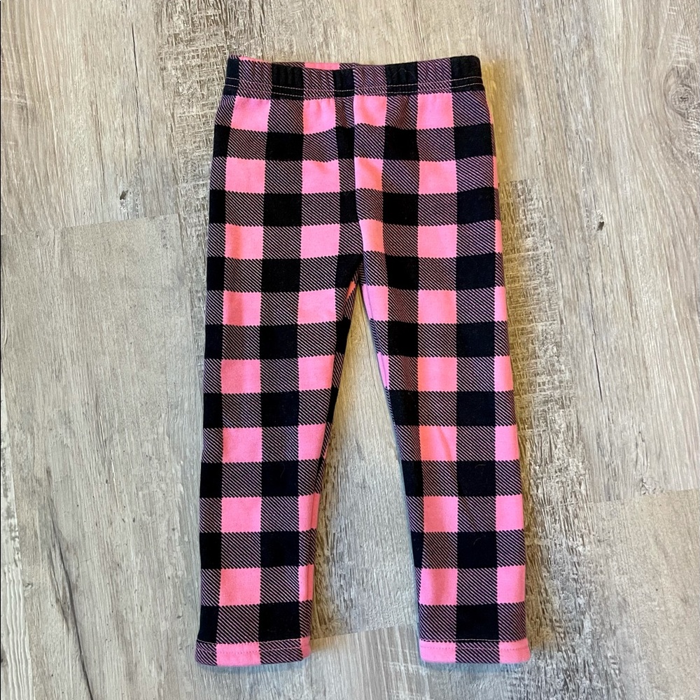 Toddler Buffalo plaid thick leggings pants size 3t